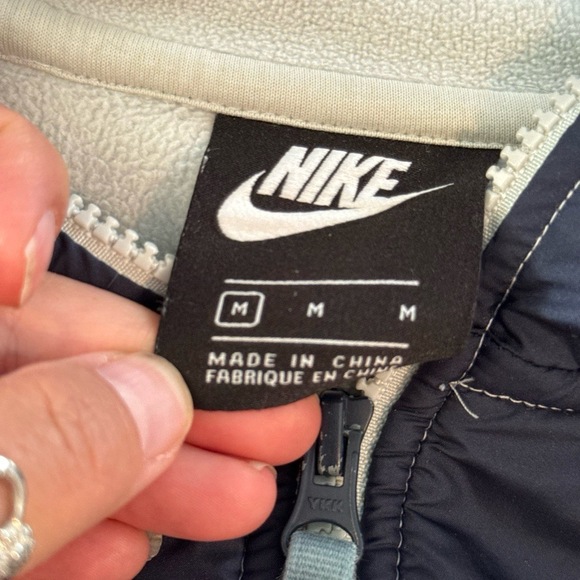 Nike Polar Fleece Sportswear Full Zip Hoodie‎ Medium 929114-034 Lt Silver/Navy - Picture 6 of 8